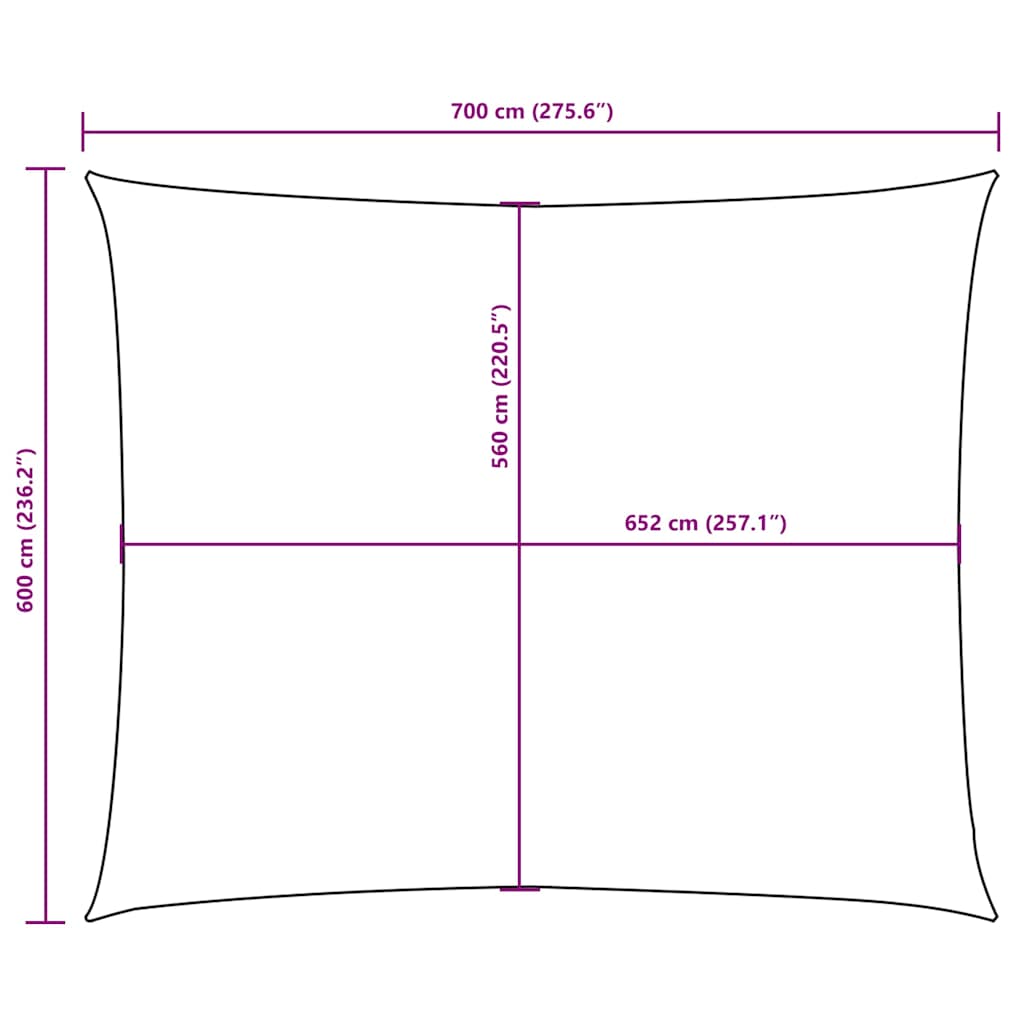 Antracitszürke téglalap alakú oxford-szövet napvitorla 6 x 7 m 10