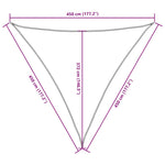 Antracitszürke háromszögű oxford-szövet napvitorla 4,5x4,5x4,5m 10