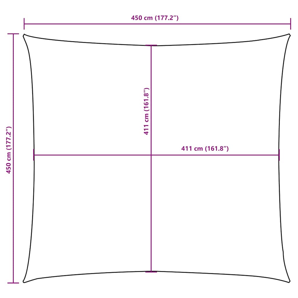Bézs négyzet alakú oxford-szövet napvitorla 4,5x4,5 m 10