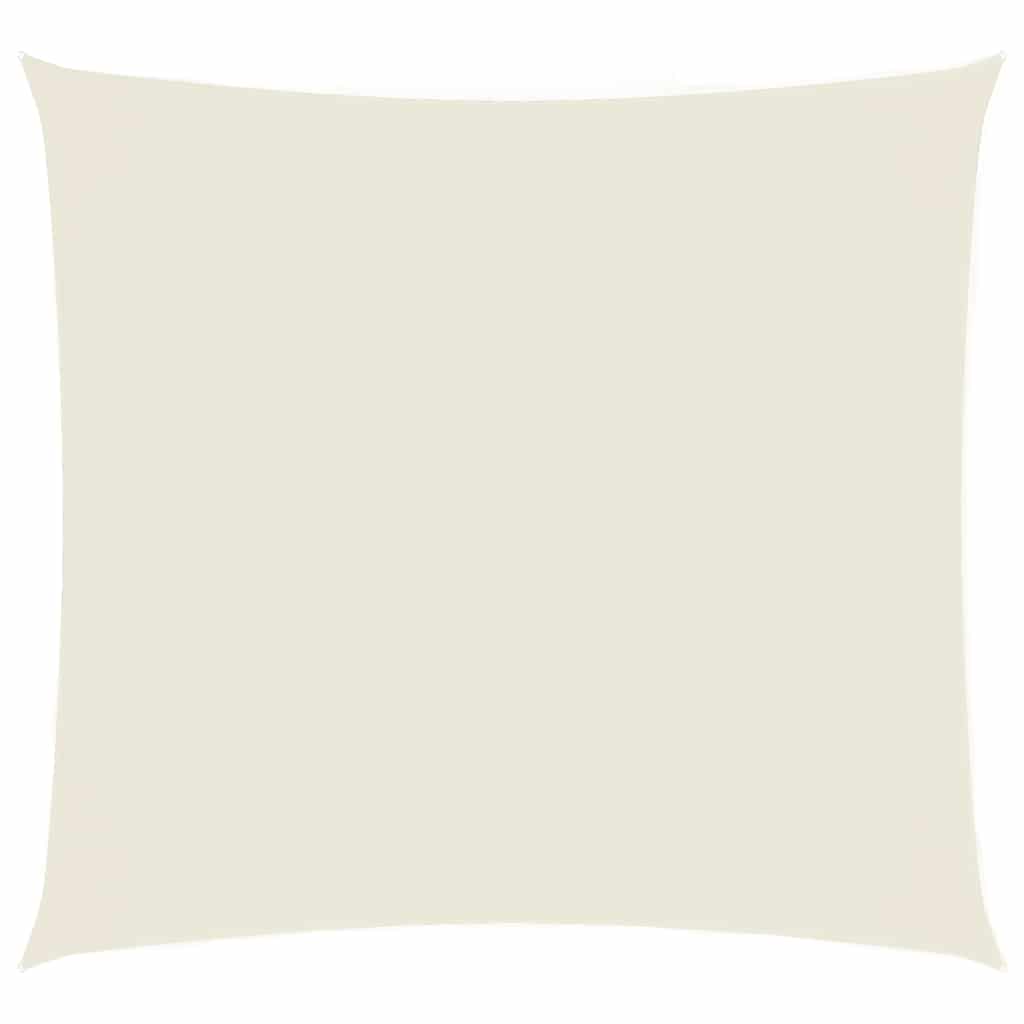 Krémszínű négyzet alakú oxford-szövet napvitorla 5 x 5 m 2