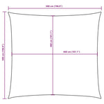 Krémszínű négyzet alakú oxford-szövet napvitorla 5 x 5 m 10