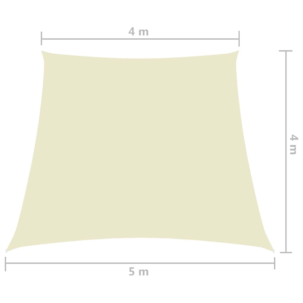 Krémszínű trapéz alakú oxford-szövet napvitorla 4/5 x 4 m 6