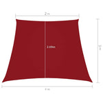 Piros trapéz alakú oxford-szövet napvitorla 2/4 x 3 m 6