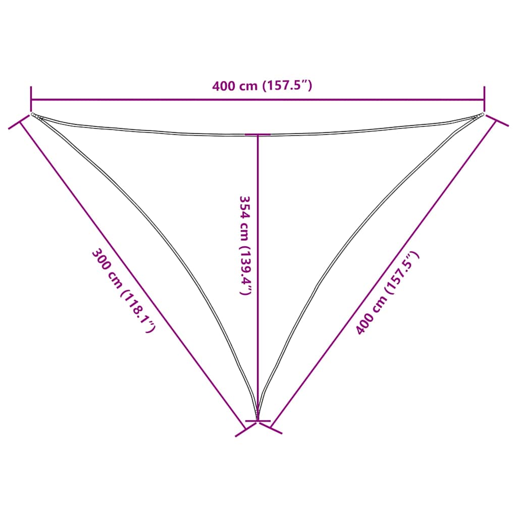 Fekete háromszögű oxford-szövet napvitorla 3 x 4 x 4 m 10