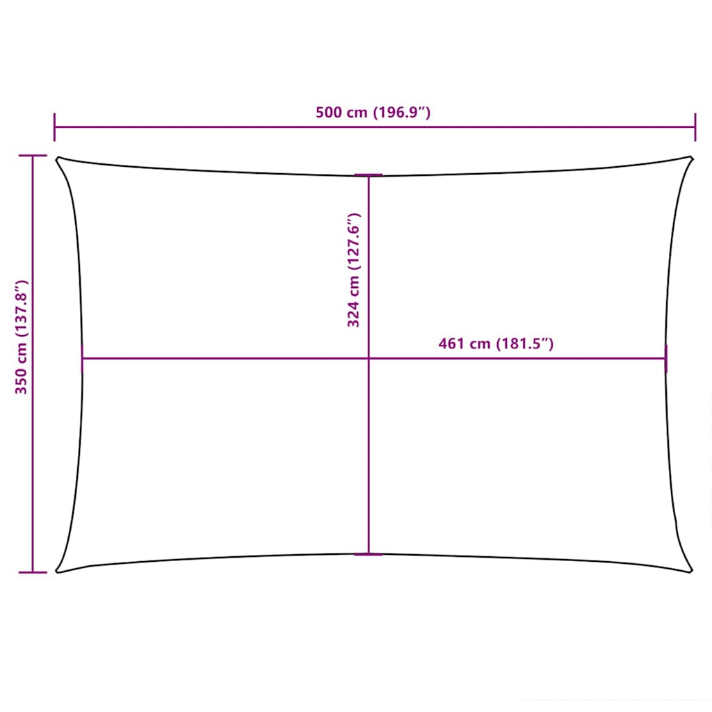 Barna téglalap alakú oxford-szövet napvitorla 3,5 x 5 m 10