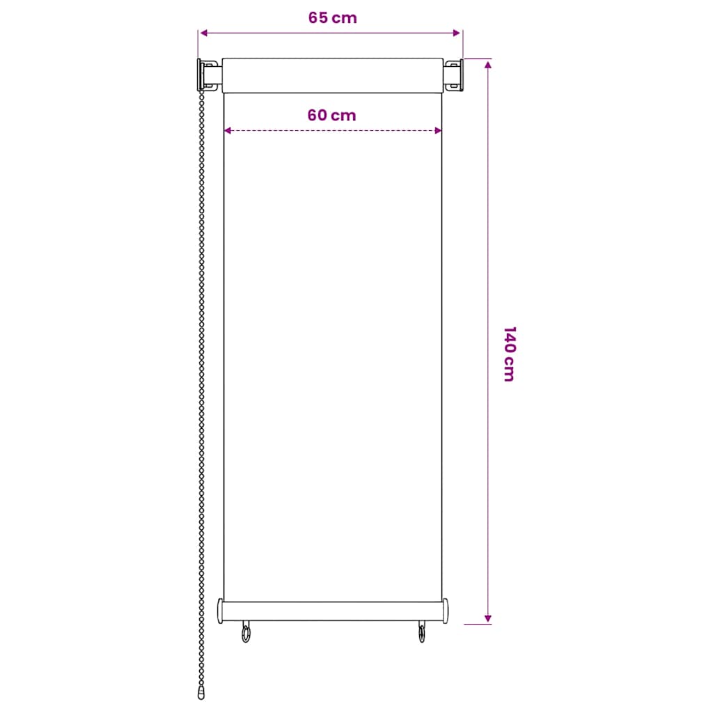 Krémszínű kültéri HDPE roló 65(Szé)x140(Ma) cm 6