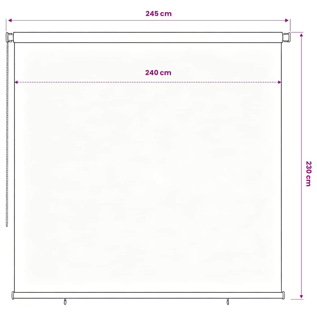 Fekete, kültéri sötétítő roló 185(Szé)x230(Ma) cm 6