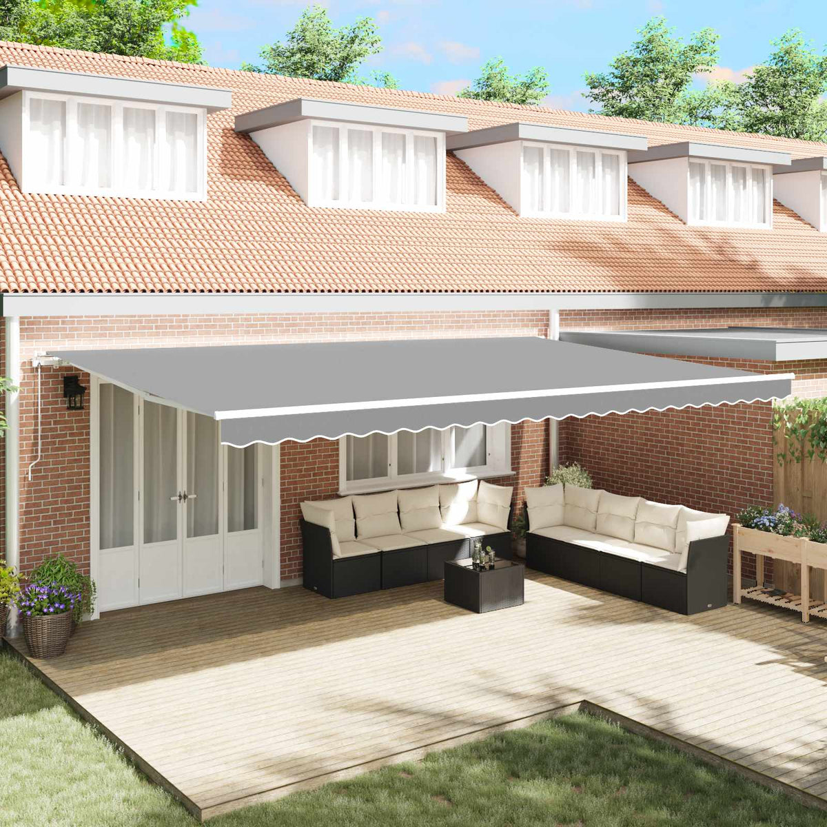 Napernyő keret Fehér 600 × 350 cm Alumínium