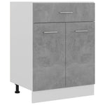 Betonszürke szerelt fa fiókos alsószekrény 60 x 46 x 81,5 cm