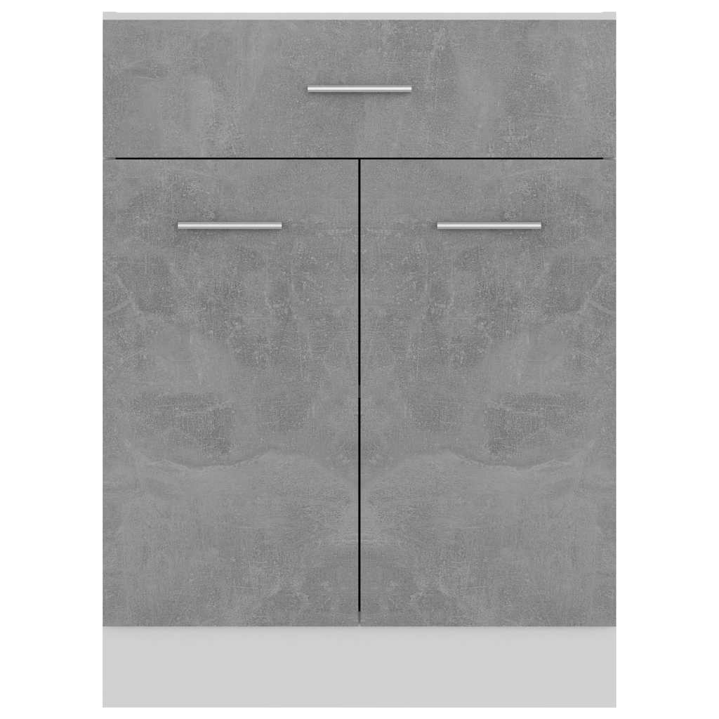 Betonszürke szerelt fa fiókos alsószekrény 60 x 46 x 81,5 cm 5