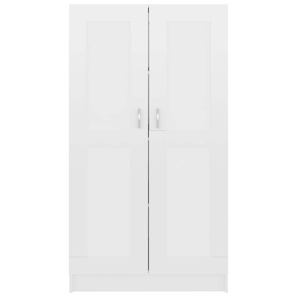 Magasfényű fehér szerelt fa könyvszekrény 82,5 x 30,5 x 150 cm 5
