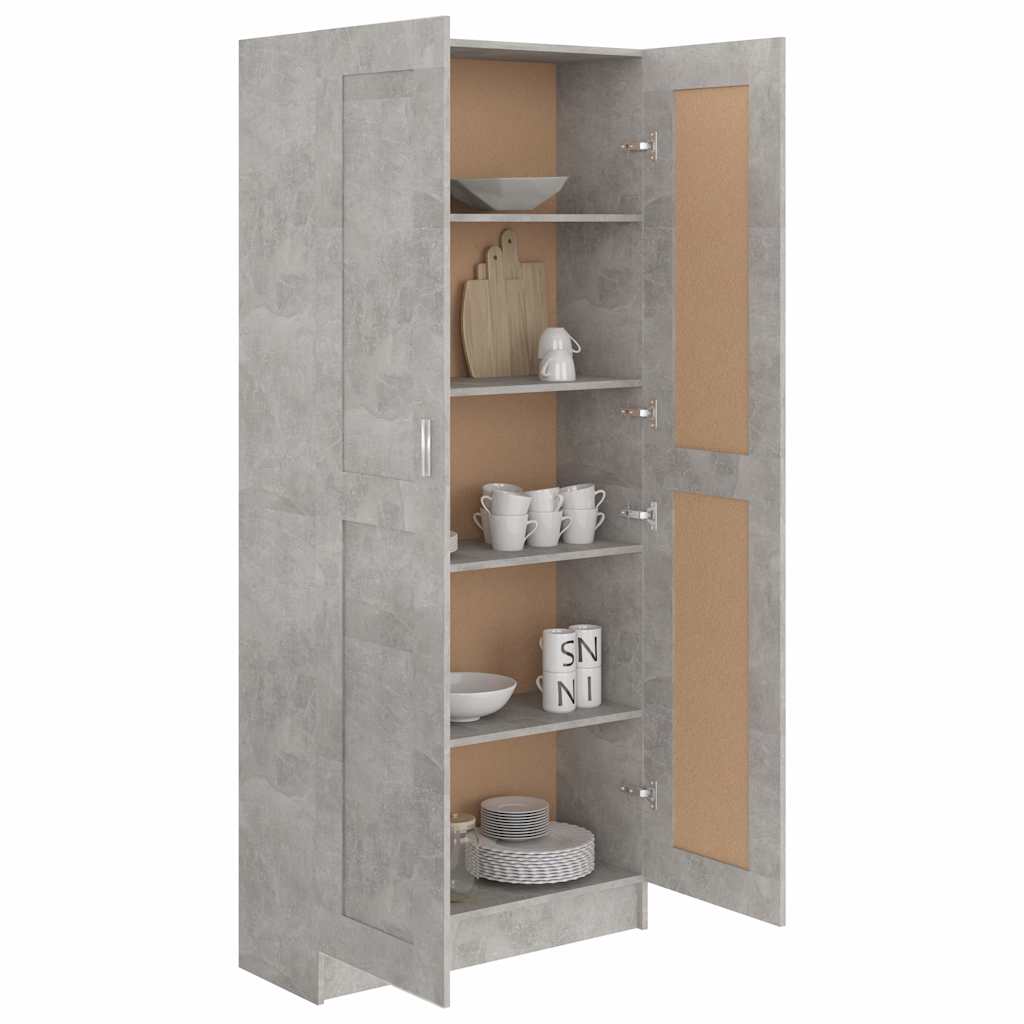 Betonszürke szerelt fa könyvszekrény 82,5 x 30,5 x 185,5 cm 7