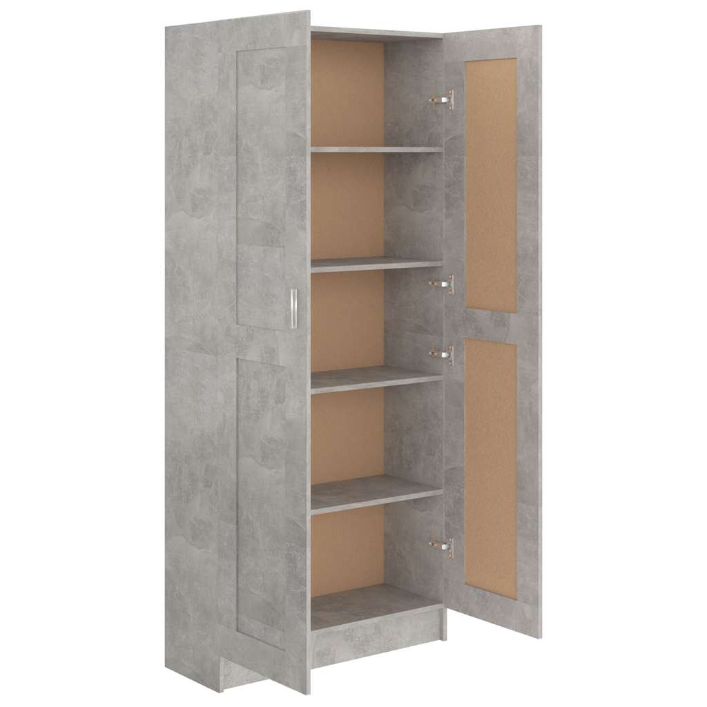 Betonszürke szerelt fa könyvszekrény 82,5 x 30,5 x 185,5 cm 4