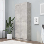 Betonszürke szerelt fa könyvszekrény 82,5 x 30,5 x 185,5 cm