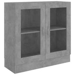 Betonszürke szerelt fa vitrinszekrény 82,5 x 30,5 x 80 cm 2