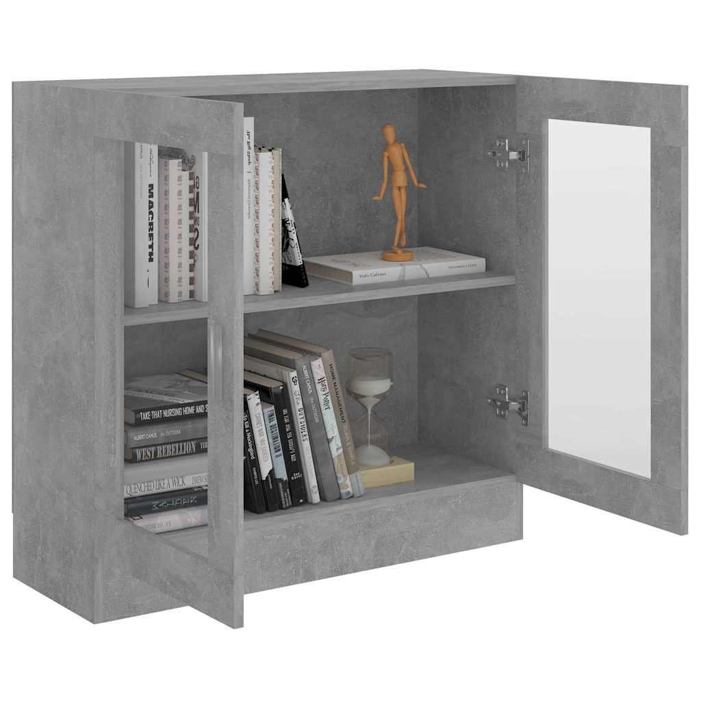Betonszürke szerelt fa vitrinszekrény 82,5 x 30,5 x 80 cm 7