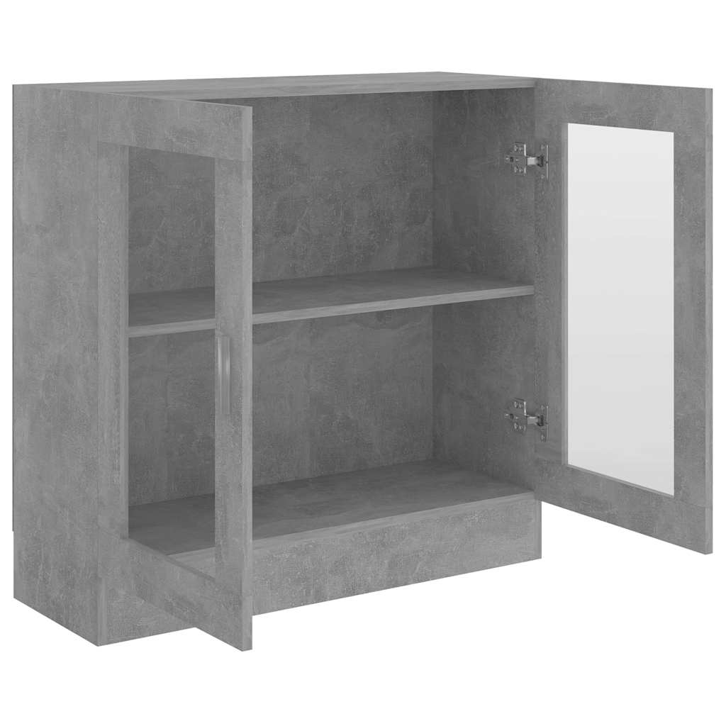 Betonszürke szerelt fa vitrinszekrény 82,5 x 30,5 x 80 cm 4