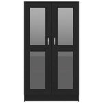 Fekete szerelt fa vitrinszekrény 82,5 x 30,5 x 150 cm 5
