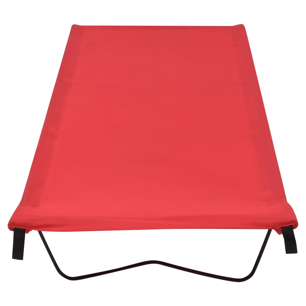 Piros oxford szövet és acél kempingágy 180 x 60 x 19 cm 2