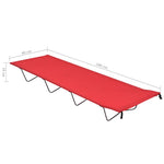 Piros oxford szövet és acél kempingágy 180 x 60 x 19 cm 6