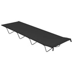 2 db fekete oxford szövet és acél kempingágy 180 x 60 x 19 cm 2