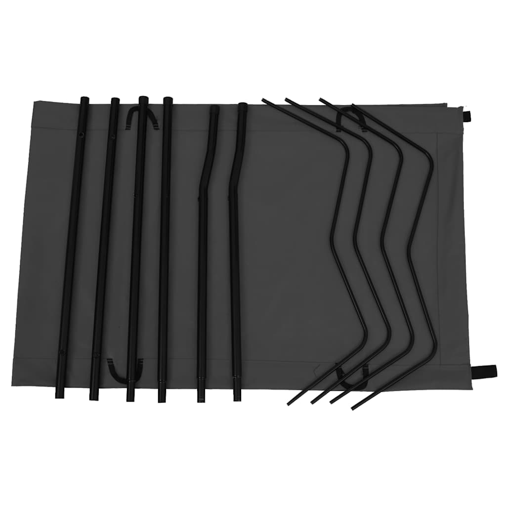 2 db fekete oxford szövet és acél kempingágy 180 x 60 x 19 cm 4