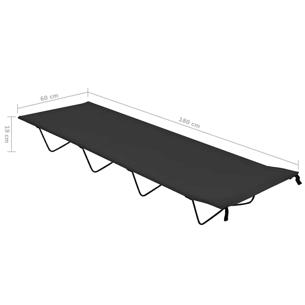 2 db fekete oxford szövet és acél kempingágy 180 x 60 x 19 cm 7