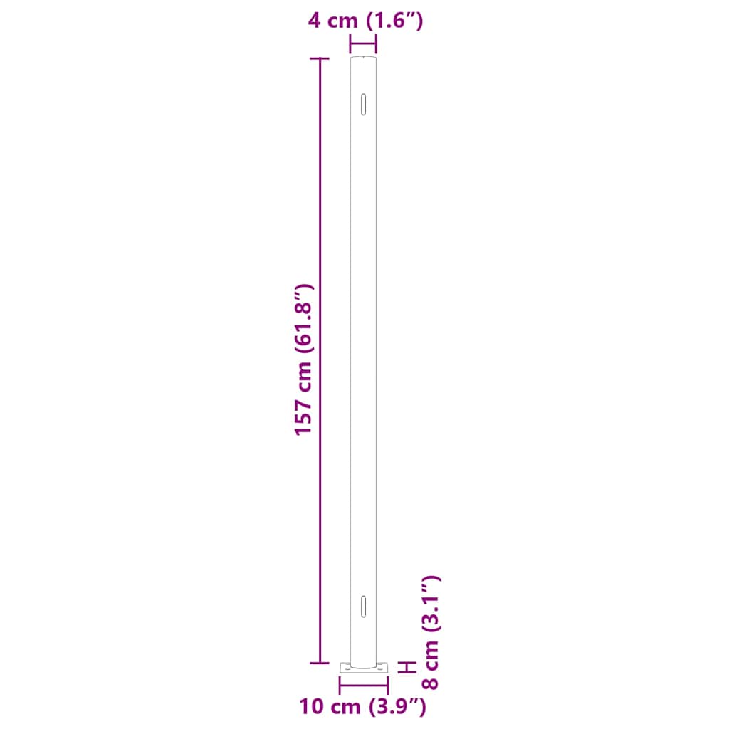 Fekete kihúzható oldalsó terasz-napellenző 600 x 160 cm 11