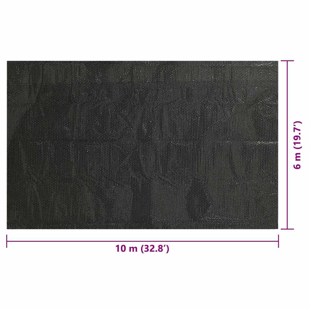 Fekete, négyszögletes PE medencetakaró 1000 x 600 cm 6