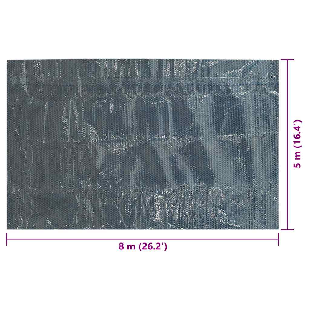 Fekete és kék napelemes lebegő PE medencefólia 800 x 500 cm 6