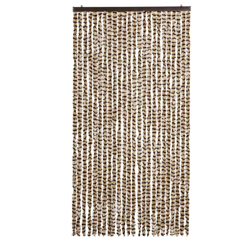 Bézs és barna zsenília rovarfüggöny 100 x 220 cm 3