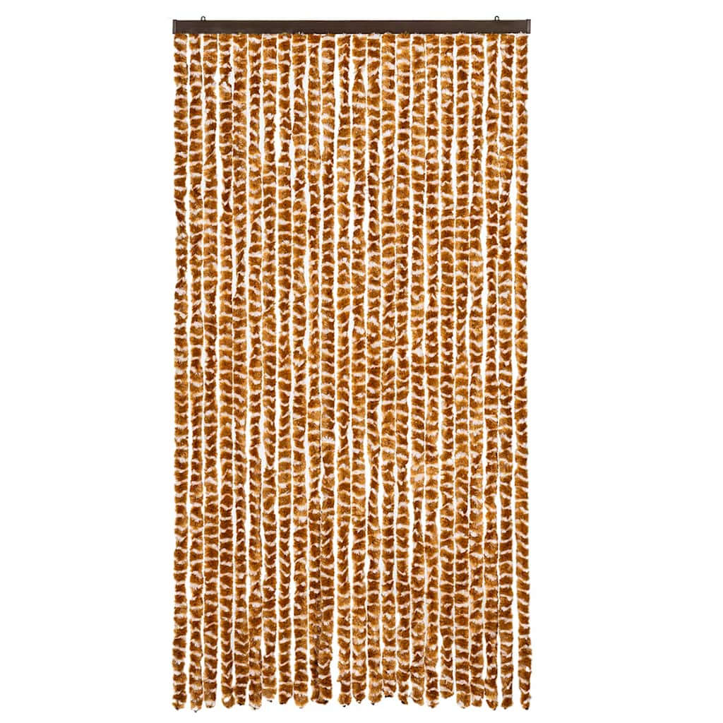 Okkersárga és fehér zsenília rovarfüggöny 100 x 220 cm 3