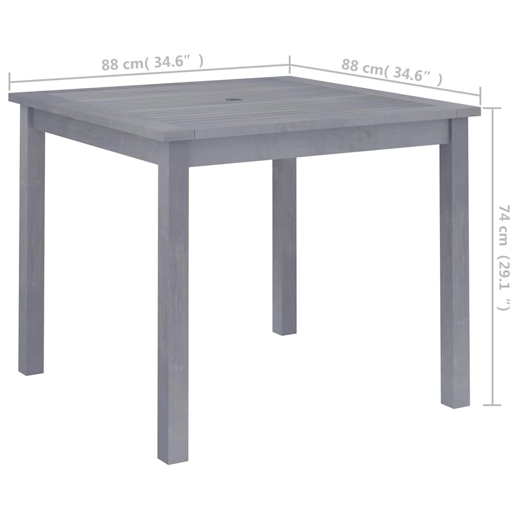 Tömör akácfa kerti étkezőasztal 88 x 88 x 74 cm 6