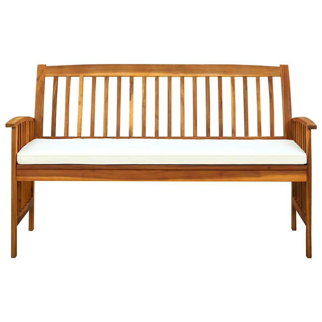 Tömör akácfa kerti pad párnával 147 cm 3