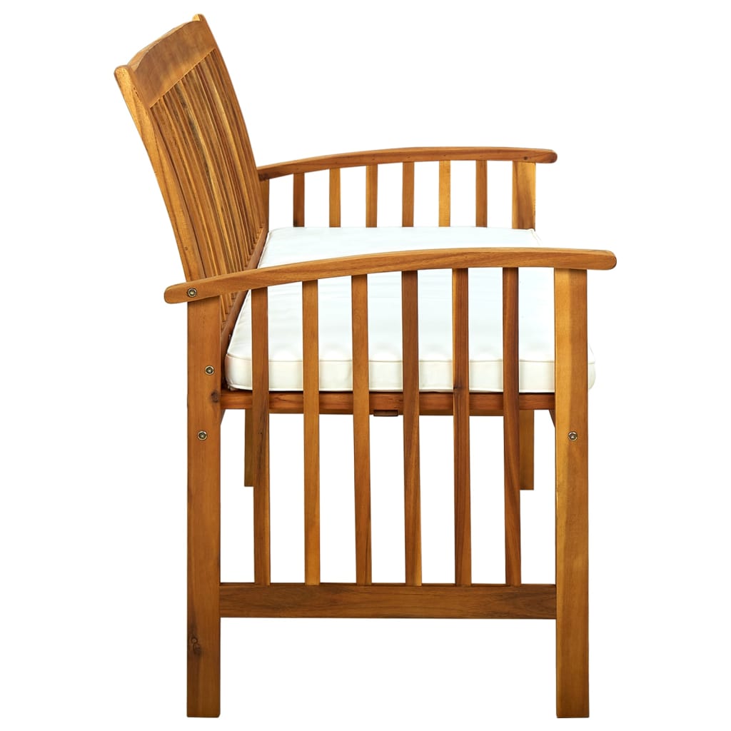Tömör akácfa kerti pad párnával 147 cm 4
