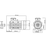 2 pólusú 3 fázisú alumínium elektromos motor 1,5kW/2LE 2840 f/p 8