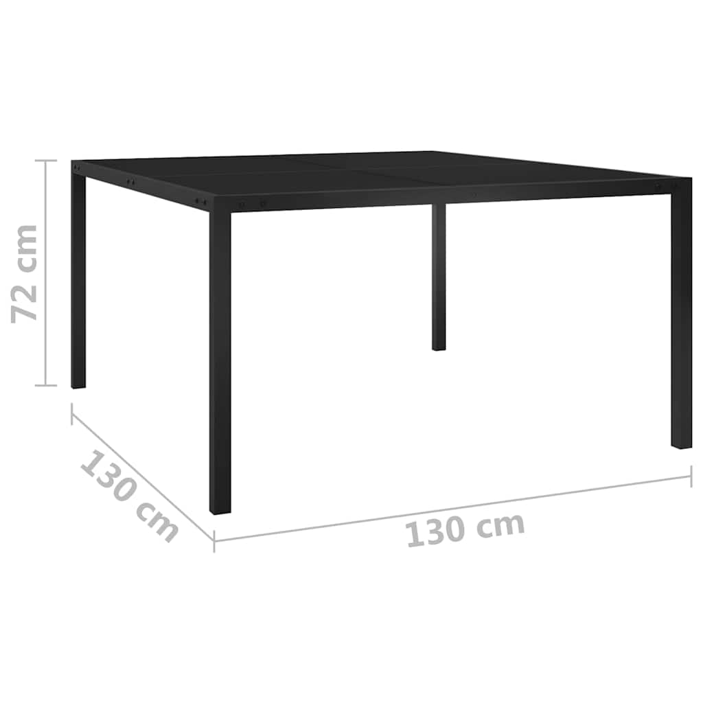 Fekete acél és üveg kerti asztal 130 x 130 x 72 cm 6