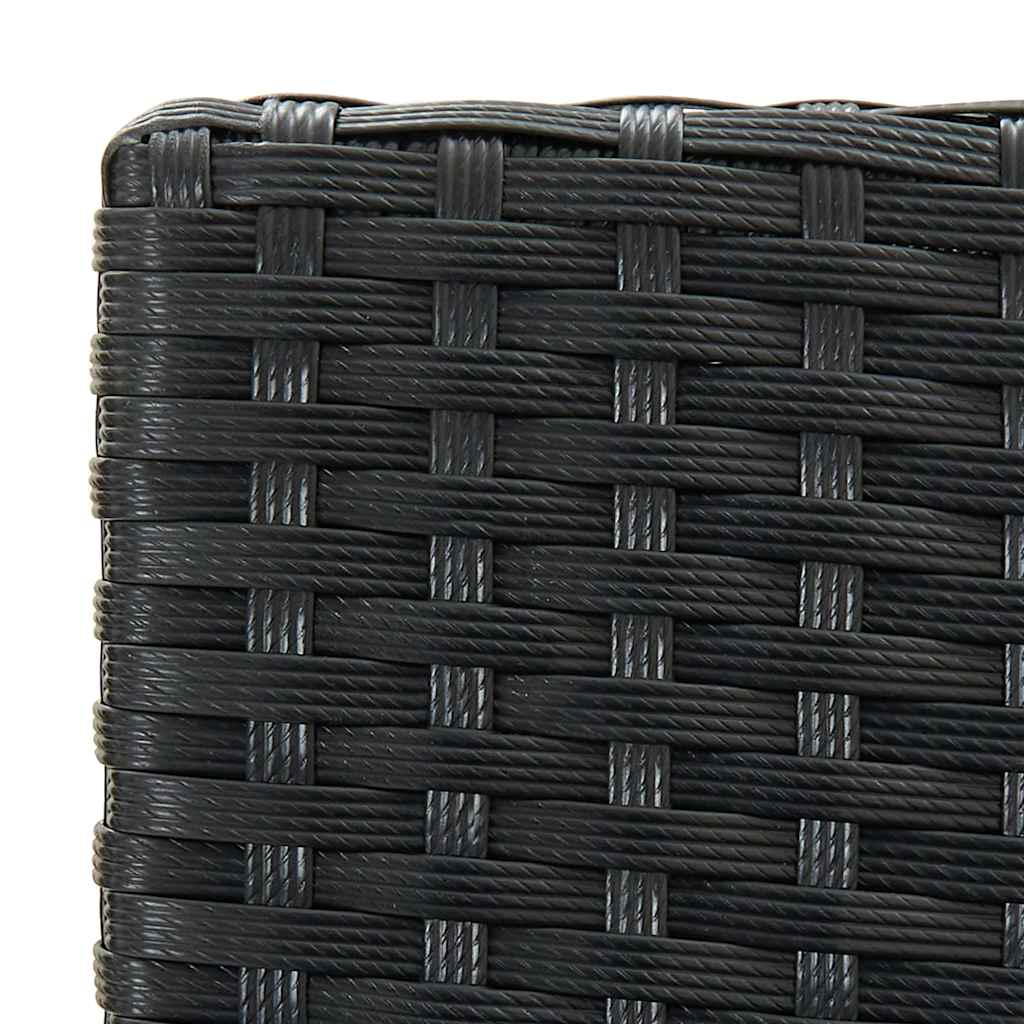4 db fekete polyrattan kerti bárszék párnával 7