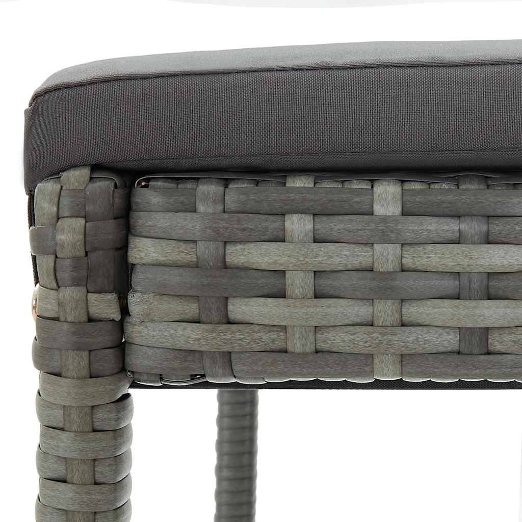 4 db szürke polyrattan kerti bárszék párnával 8