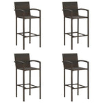 4 db barna polyrattan bárszék