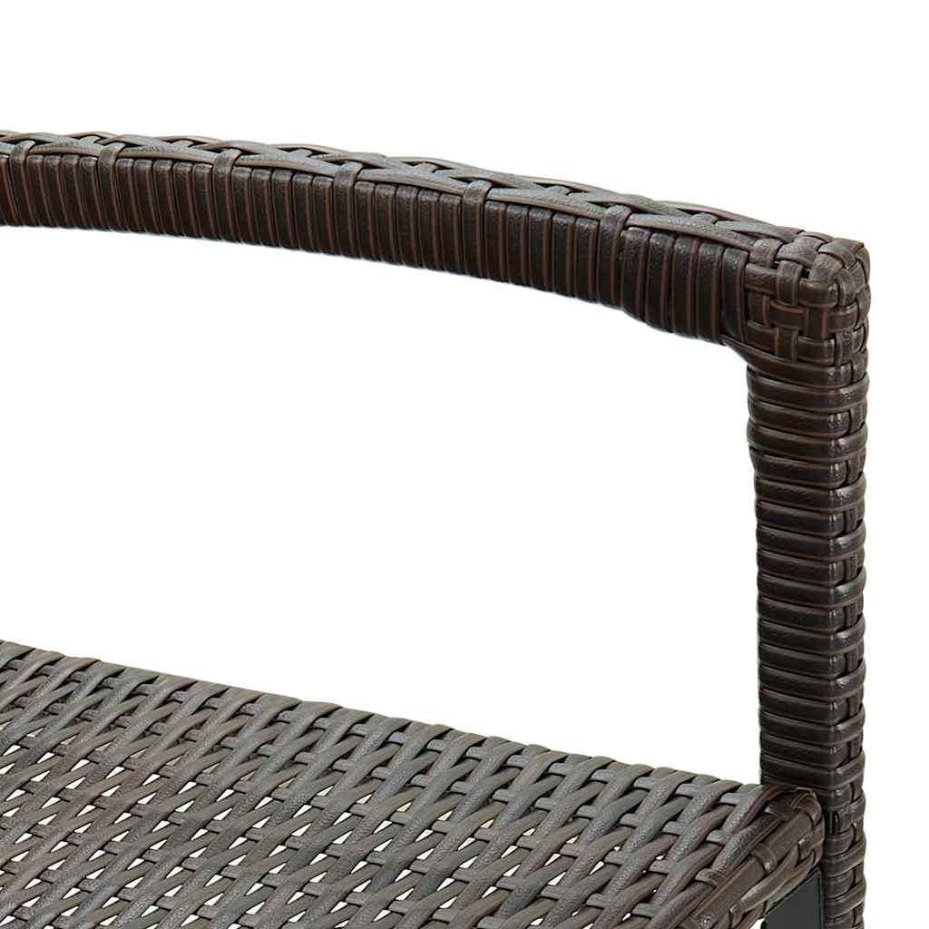 4 db barna polyrattan bárszék 6