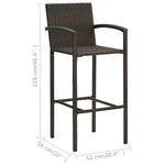 4 db barna polyrattan bárszék 8