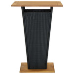Fekete polyrattan és tömör akácfa bárasztal 80 x 80 x 110 cm 2