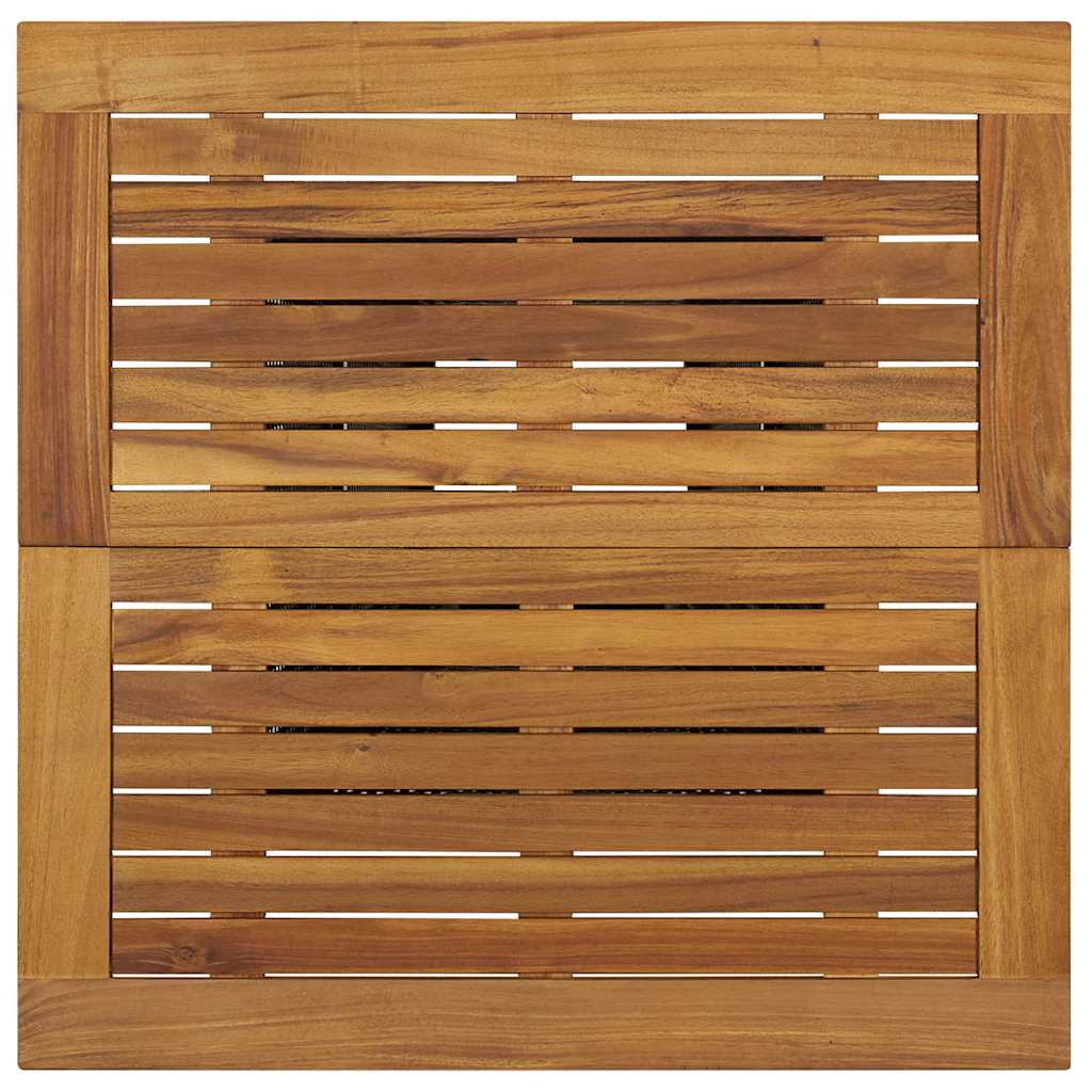 Fekete polyrattan és tömör akácfa bárasztal 80 x 80 x 110 cm 4