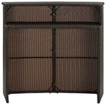 Barna polyrattan kerti bárasztal 120 x 55 x 110 cm 2