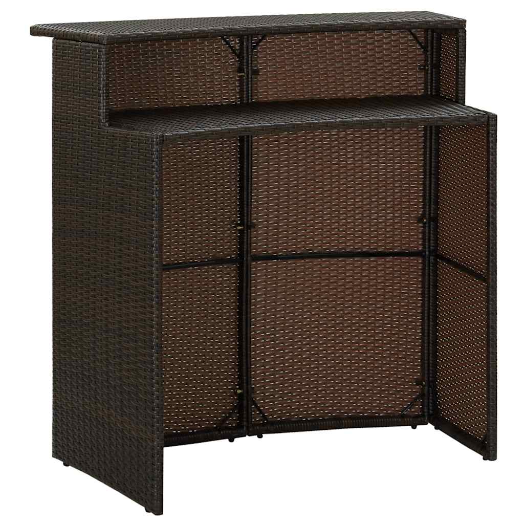 Barna polyrattan kerti bárasztal 120 x 55 x 110 cm 3