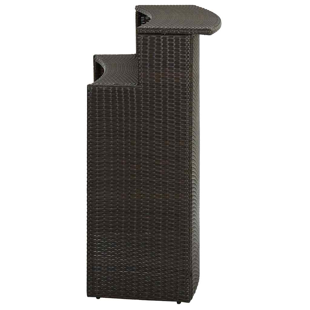 Barna polyrattan kerti bárasztal 120 x 55 x 110 cm 4