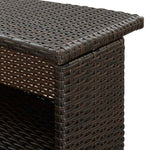 Barna polyrattan kerti bárasztal 120 x 55 x 110 cm 7