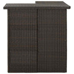 Barna polyrattan sarok bárasztal 100 x 50 x 105 cm 2