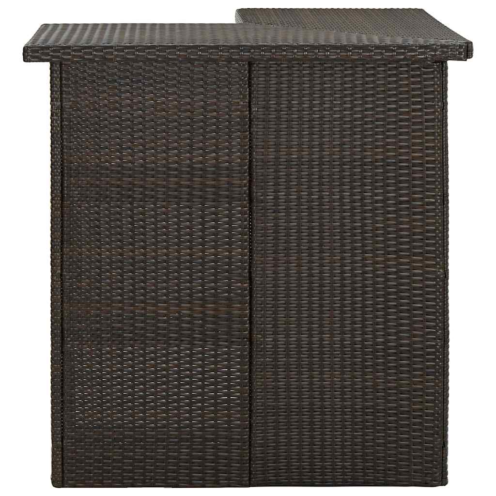 Barna polyrattan sarok bárasztal 100 x 50 x 105 cm 2
